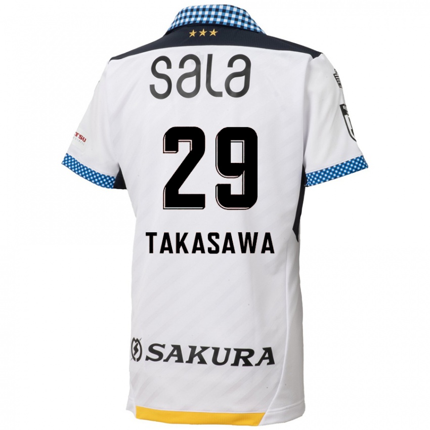 Kinder Kaito Takasawa #29 Weiß Schwarz Auswärtstrikot Trikot 2024/25 T-Shirt Belgien