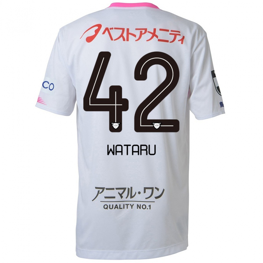 Kinder Wataru Harada #42 Weiß Blau Rosa Auswärtstrikot Trikot 2024/25 T-Shirt Belgien