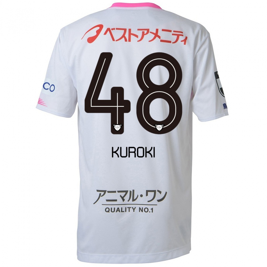 Kinder Yuya Kuroki #48 Weiß Blau Rosa Auswärtstrikot Trikot 2024/25 T-Shirt Belgien