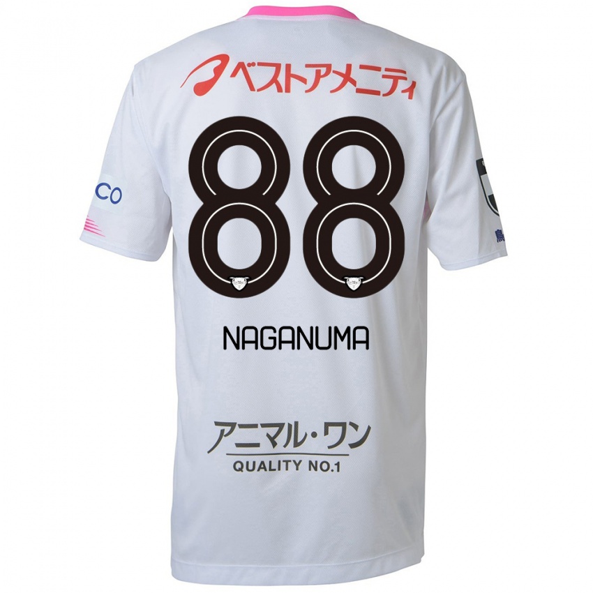 Kinder Yoichi Naganuma #88 Weiß Blau Rosa Auswärtstrikot Trikot 2024/25 T-Shirt Belgien