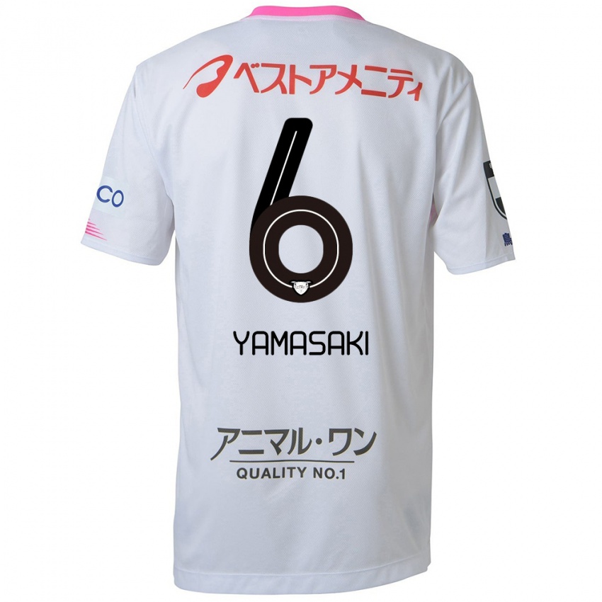 Kinder Haruki Yamasaki #6 Weiß Blau Rosa Auswärtstrikot Trikot 2024/25 T-Shirt Belgien