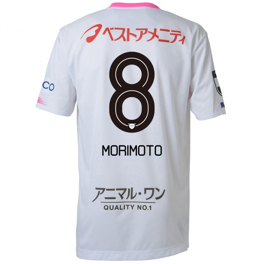 Kinder Sena Morimoto #8 Weiß Blau Rosa Auswärtstrikot Trikot 2024/25 T-Shirt Belgien