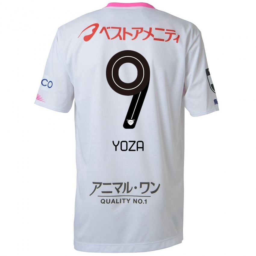 Kinder Tomomichi Yoza #9 Weiß Blau Rosa Auswärtstrikot Trikot 2024/25 T-Shirt Belgien