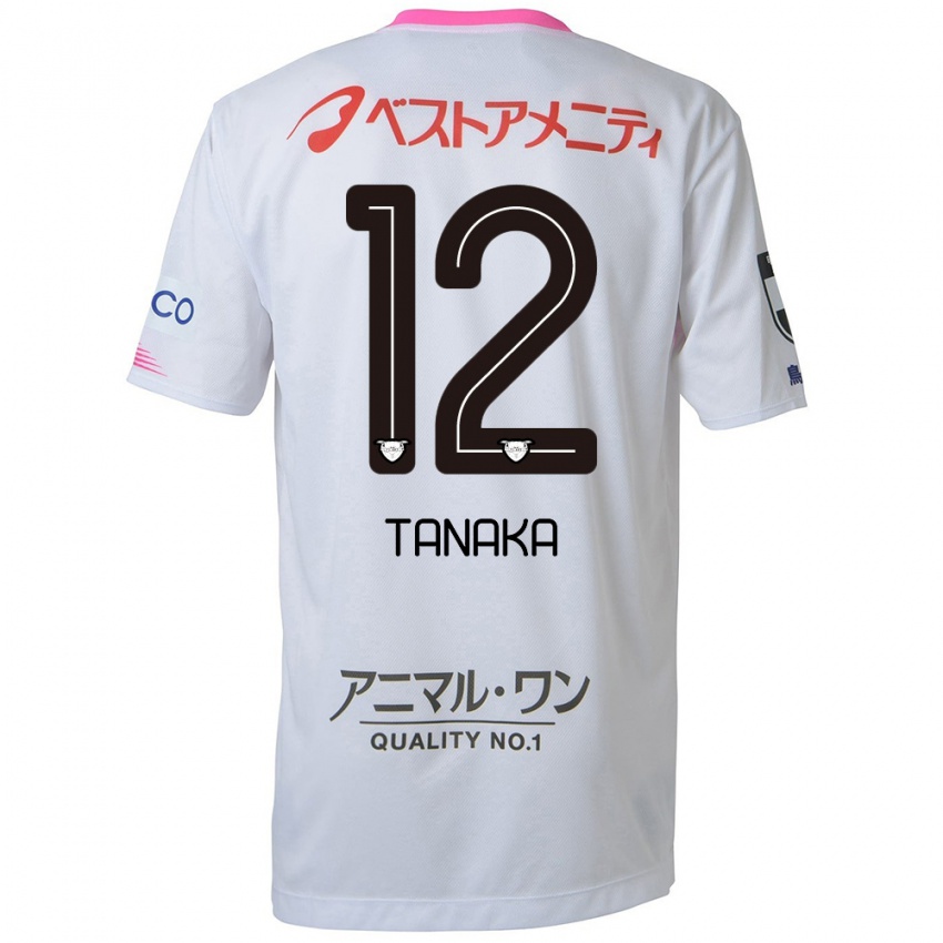 Kinder Kosei Tanaka #12 Weiß Blau Rosa Auswärtstrikot Trikot 2024/25 T-Shirt Belgien