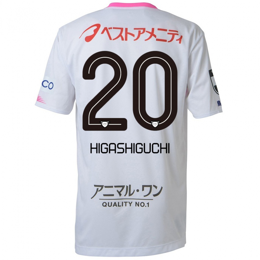 Kinder Aitaro Higashiguchi #20 Weiß Blau Rosa Auswärtstrikot Trikot 2024/25 T-Shirt Belgien