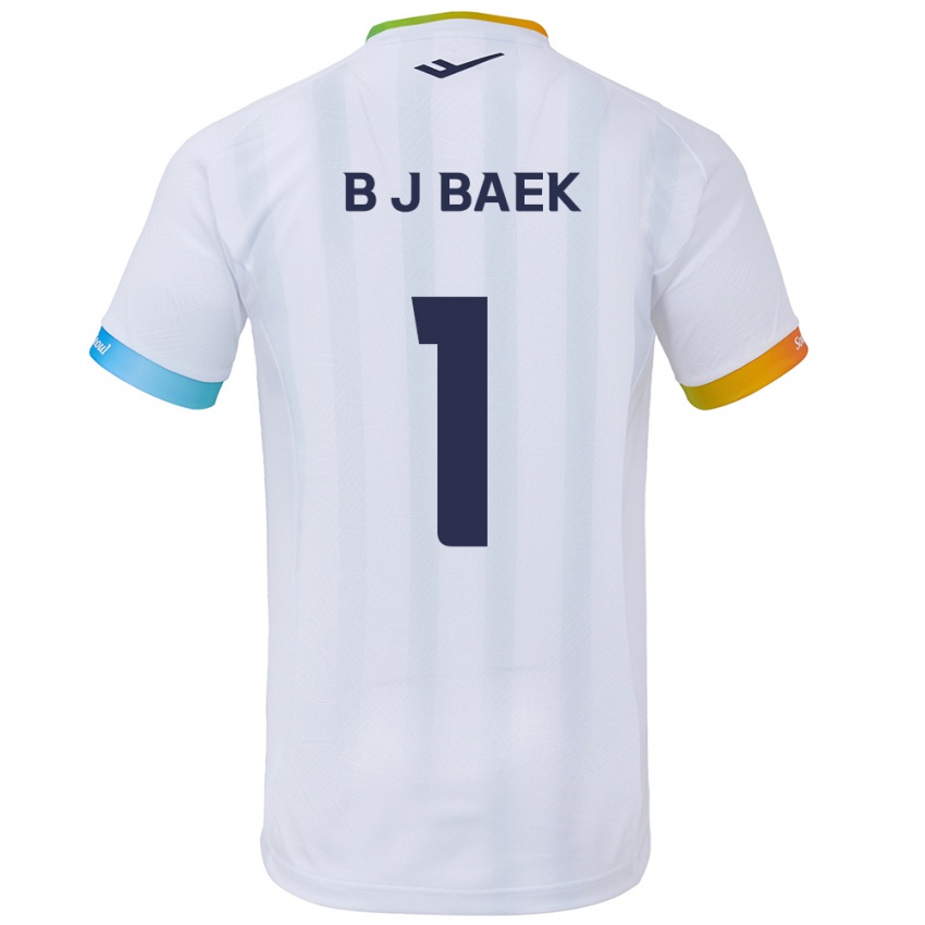 Kinder Jong-Beom Baek #1 Weiß Blau Auswärtstrikot Trikot 2024/25 T-Shirt Belgien