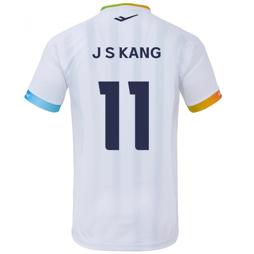 Kinder Seong-Jin Kang #11 Weiß Blau Auswärtstrikot Trikot 2024/25 T-Shirt Belgien