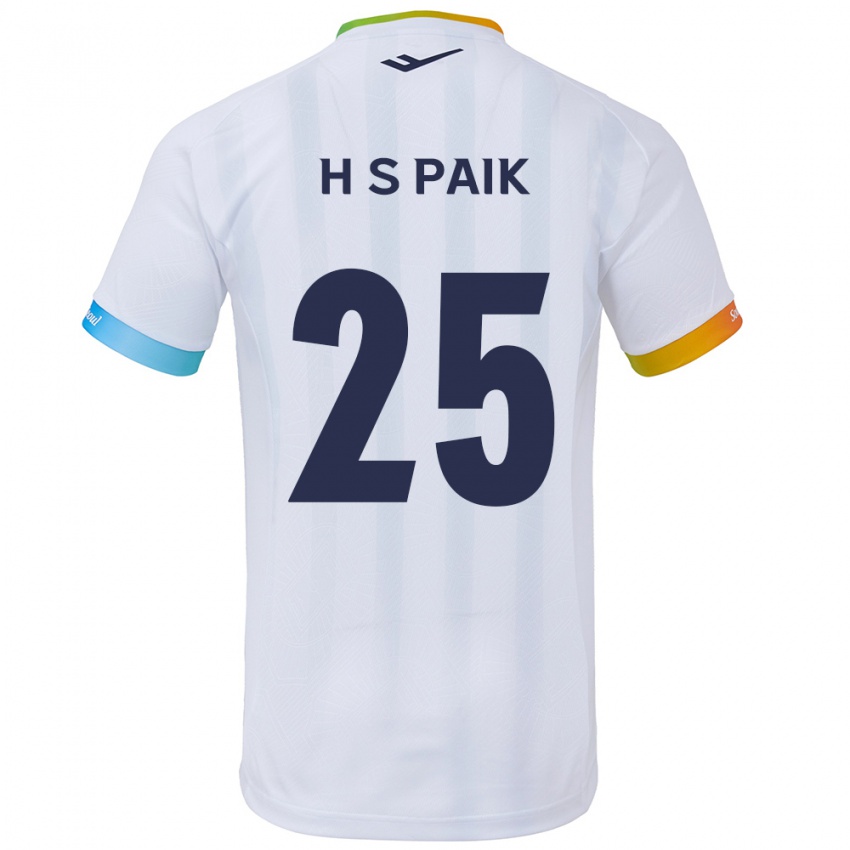 Kinder Sang-Hoon Paik #25 Weiß Blau Auswärtstrikot Trikot 2024/25 T-Shirt Belgien