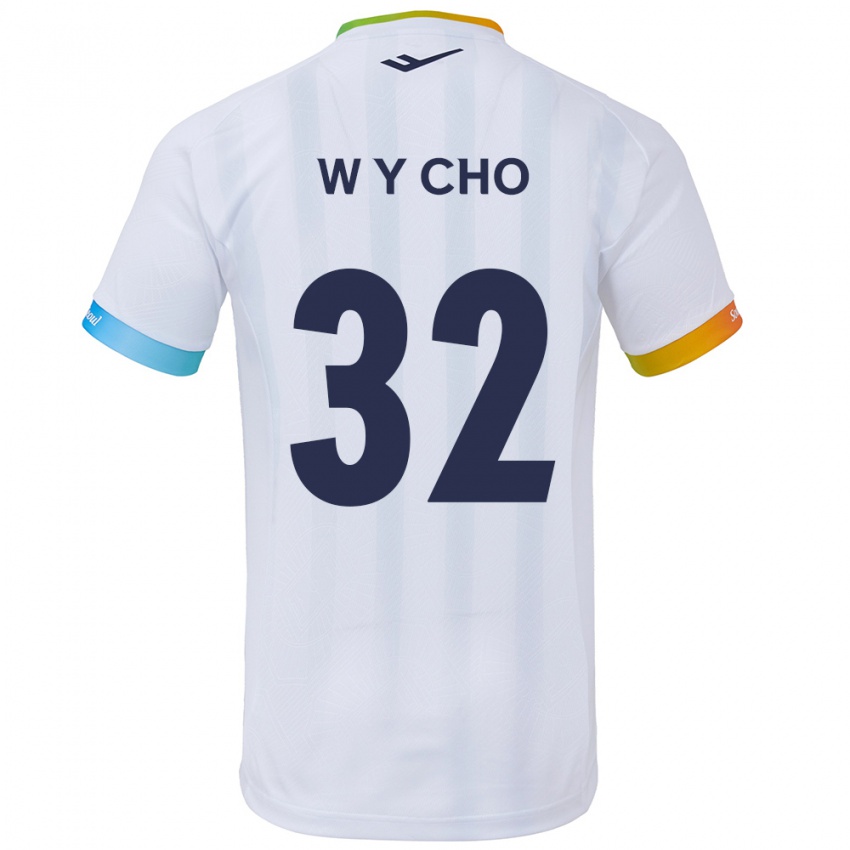 Kinder Young-Wook Cho #32 Weiß Blau Auswärtstrikot Trikot 2024/25 T-Shirt Belgien