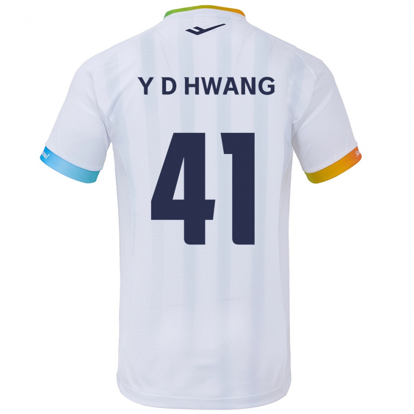 Kinder Do-Yoon Hwang #41 Weiß Blau Auswärtstrikot Trikot 2024/25 T-Shirt Belgien