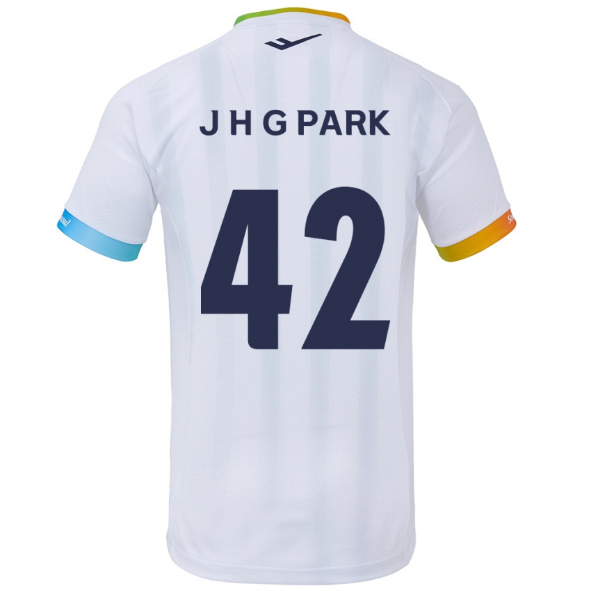 Kinder Jang Han-Gyeol Park #42 Weiß Blau Auswärtstrikot Trikot 2024/25 T-Shirt Belgien