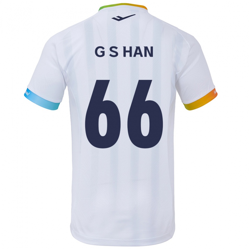 Kinder Seung-Gyu Han #66 Weiß Blau Auswärtstrikot Trikot 2024/25 T-Shirt Belgien