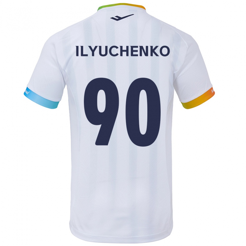 Kinder Stanislav Ilyuchenko #90 Weiß Blau Auswärtstrikot Trikot 2024/25 T-Shirt Belgien