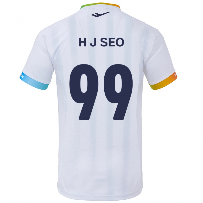 Kinder Ju-Hwan Seo #99 Weiß Blau Auswärtstrikot Trikot 2024/25 T-Shirt Belgien