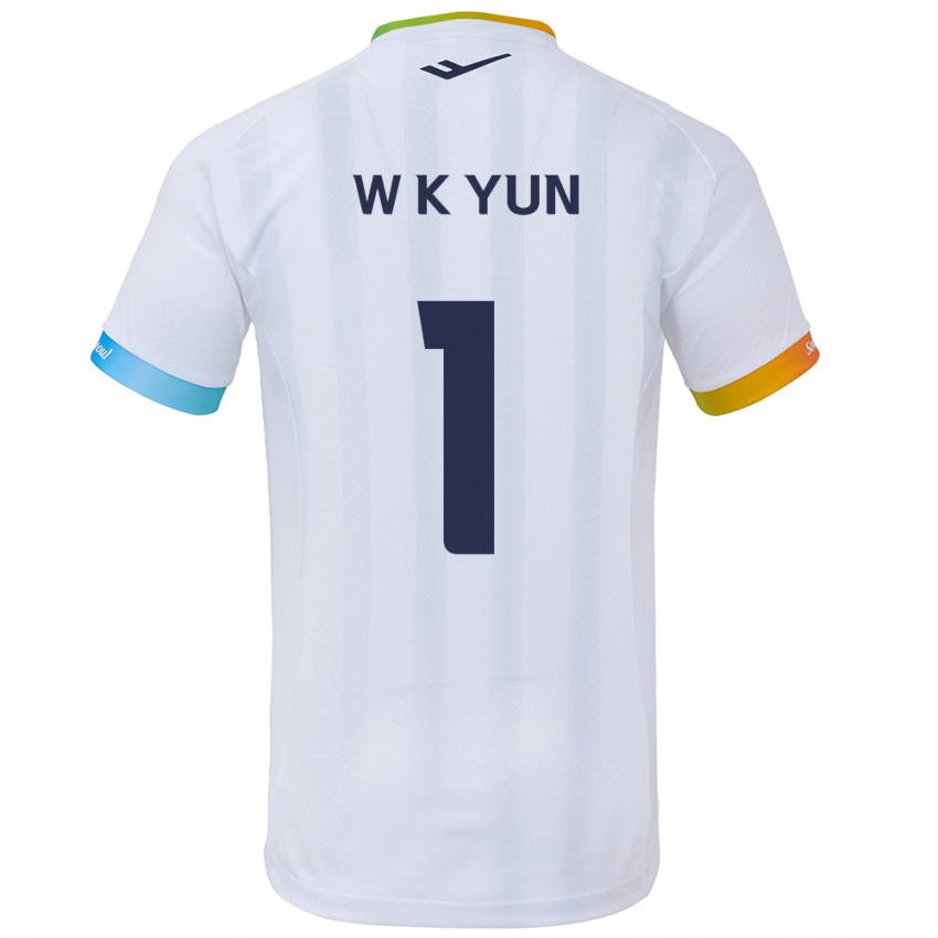 Kinder Ki-Wook Yun #1 Weiß Blau Auswärtstrikot Trikot 2024/25 T-Shirt Belgien