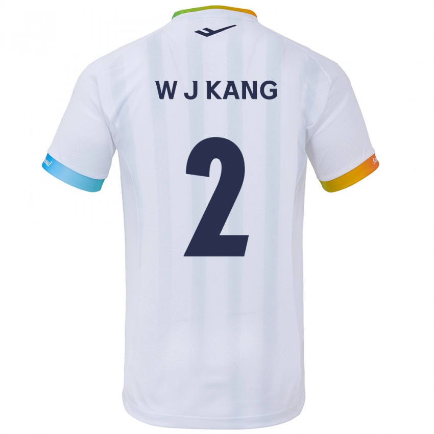 Kinder Jae-Won Kang #2 Weiß Blau Auswärtstrikot Trikot 2024/25 T-Shirt Belgien