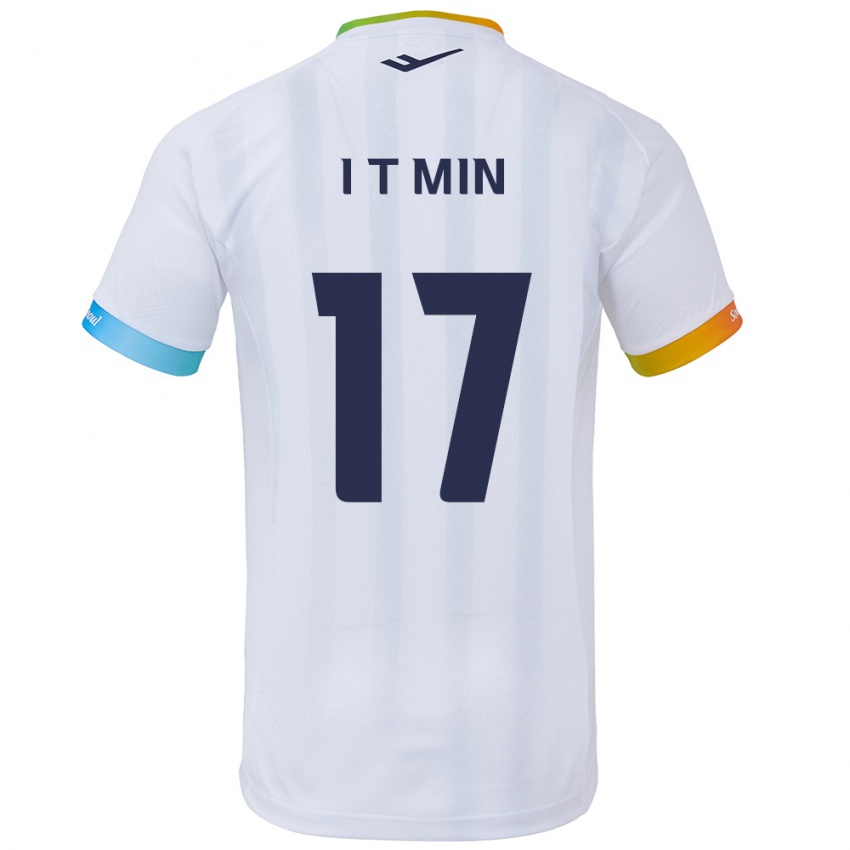 Kinder Tae-In Min #17 Weiß Blau Auswärtstrikot Trikot 2024/25 T-Shirt Belgien