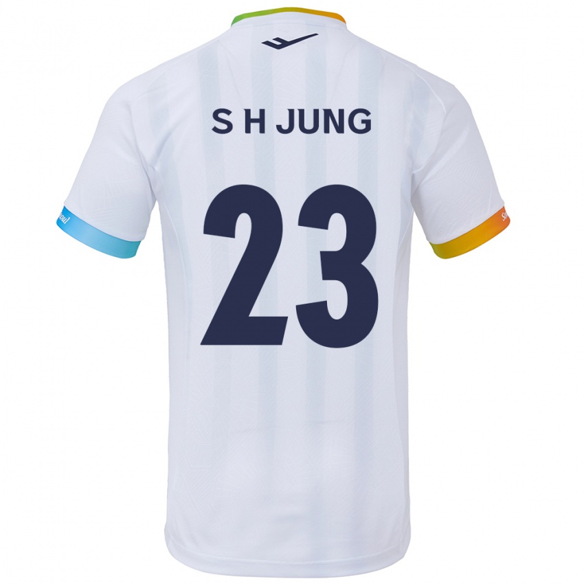 Kinder Hyeon-Soo Jung #23 Weiß Blau Auswärtstrikot Trikot 2024/25 T-Shirt Belgien