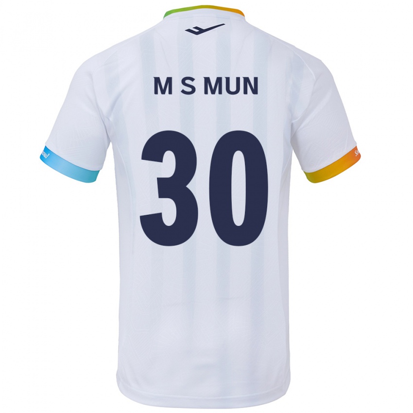 Kinder Seong-Min Mun #30 Weiß Blau Auswärtstrikot Trikot 2024/25 T-Shirt Belgien