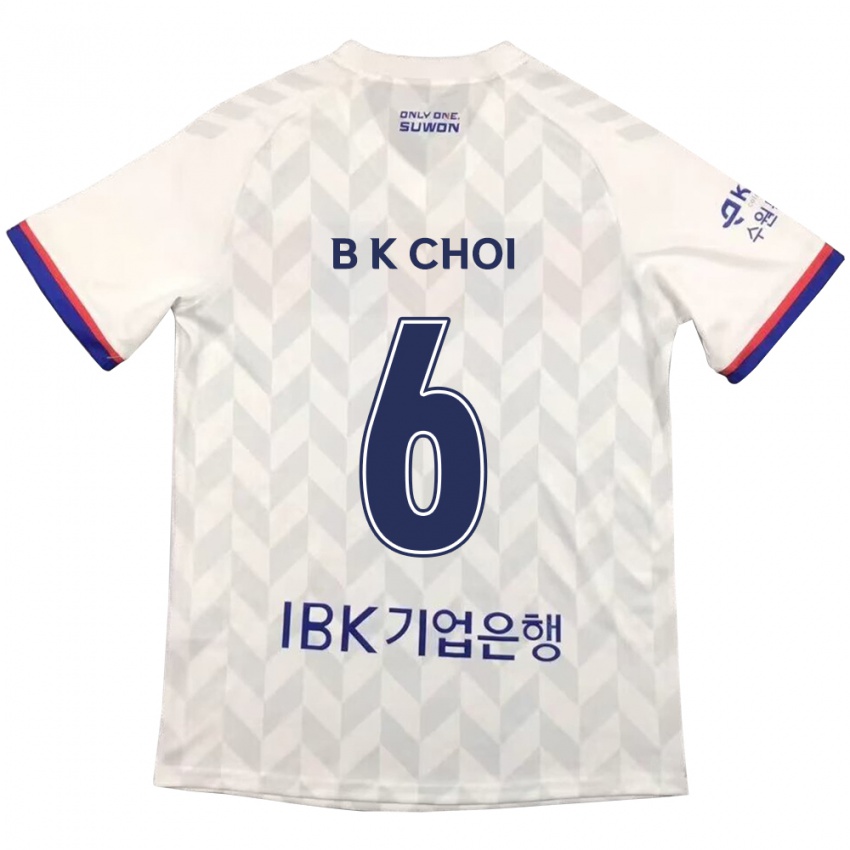 Kinder Kyu-Baek Choi #6 Weiß Blau Auswärtstrikot Trikot 2024/25 T-Shirt Belgien