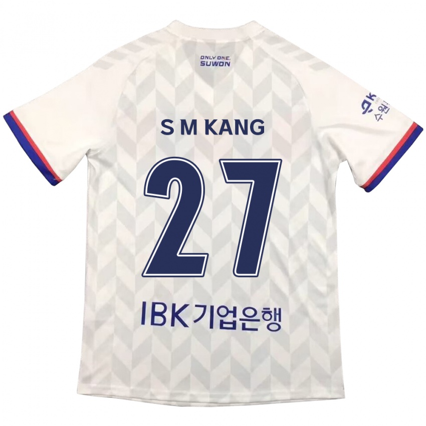 Kinder Min-Sung Kang #27 Weiß Blau Auswärtstrikot Trikot 2024/25 T-Shirt Belgien