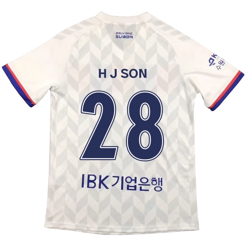 Kinder Jun-Ho Son #28 Weiß Blau Auswärtstrikot Trikot 2024/25 T-Shirt Belgien