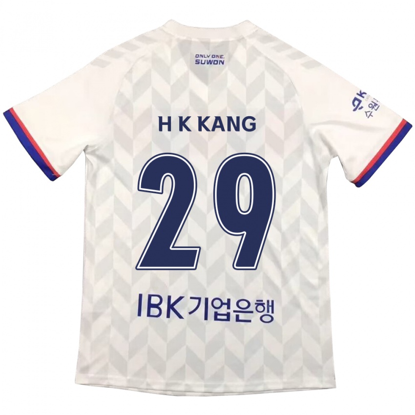 Kinder Kyo-Hun Kang #29 Weiß Blau Auswärtstrikot Trikot 2024/25 T-Shirt Belgien