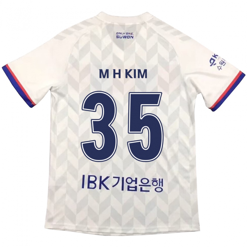 Kinder Hyeon-Min Kim #35 Weiß Blau Auswärtstrikot Trikot 2024/25 T-Shirt Belgien