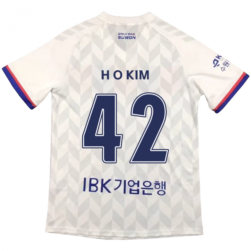 Kinder One-Hyung Kim #42 Weiß Blau Auswärtstrikot Trikot 2024/25 T-Shirt Belgien