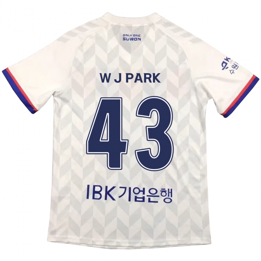 Kinder Jin-Woo Park #43 Weiß Blau Auswärtstrikot Trikot 2024/25 T-Shirt Belgien