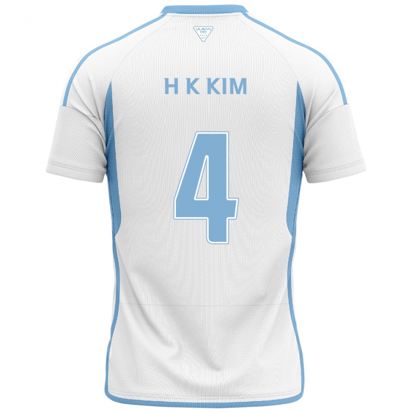 Kinder Kee-Hee Kim #4 Weiß Blau Auswärtstrikot Trikot 2024/25 T-Shirt Belgien