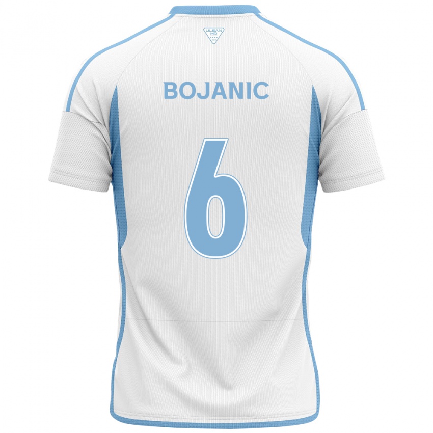 Kinder Darijan Bojanic #6 Weiß Blau Auswärtstrikot Trikot 2024/25 T-Shirt Belgien