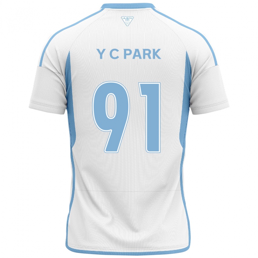 Kinder Chu-Young Park #91 Weiß Blau Auswärtstrikot Trikot 2024/25 T-Shirt Belgien