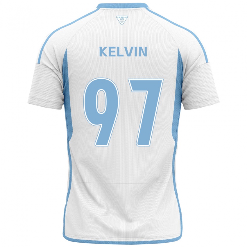 Kinder Kelvin #97 Weiß Blau Auswärtstrikot Trikot 2024/25 T-Shirt Belgien