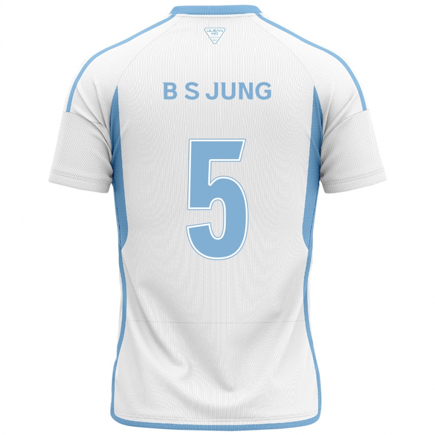 Kinder Seong-Bin Jung #5 Weiß Blau Auswärtstrikot Trikot 2024/25 T-Shirt Belgien