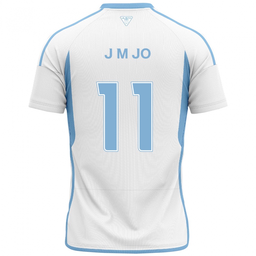 Kinder Min-Jae Jo #11 Weiß Blau Auswärtstrikot Trikot 2024/25 T-Shirt Belgien