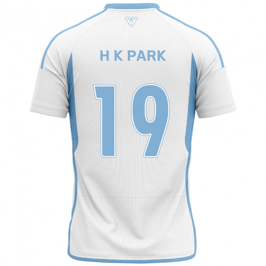 Kinder Kang-Hyun Park #19 Weiß Blau Auswärtstrikot Trikot 2024/25 T-Shirt Belgien