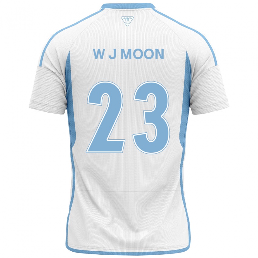 Kinder Ji-Won Moon #23 Weiß Blau Auswärtstrikot Trikot 2024/25 T-Shirt Belgien