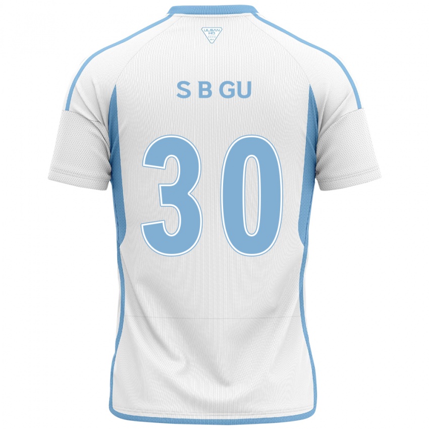 Kinder Bon-Seo Gu #30 Weiß Blau Auswärtstrikot Trikot 2024/25 T-Shirt Belgien