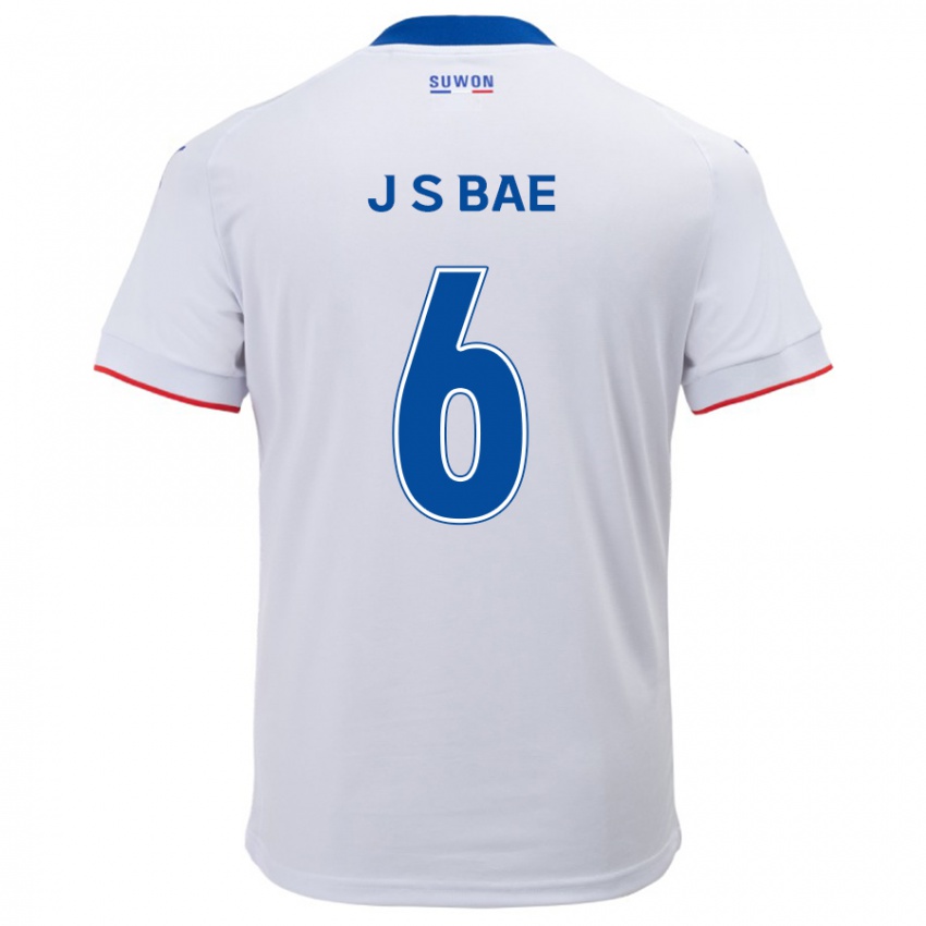 Kinder Seo-Joon Bae #6 Weiß Blau Auswärtstrikot Trikot 2024/25 T-Shirt Belgien