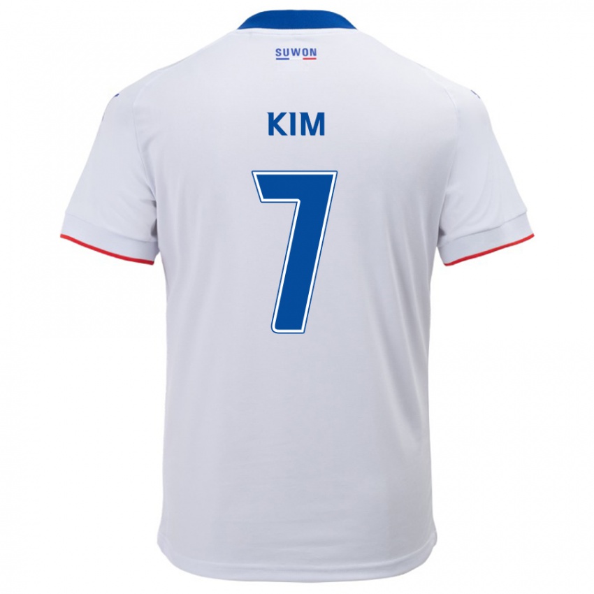 Kinder Hyun Kim #7 Weiß Blau Auswärtstrikot Trikot 2024/25 T-Shirt Belgien