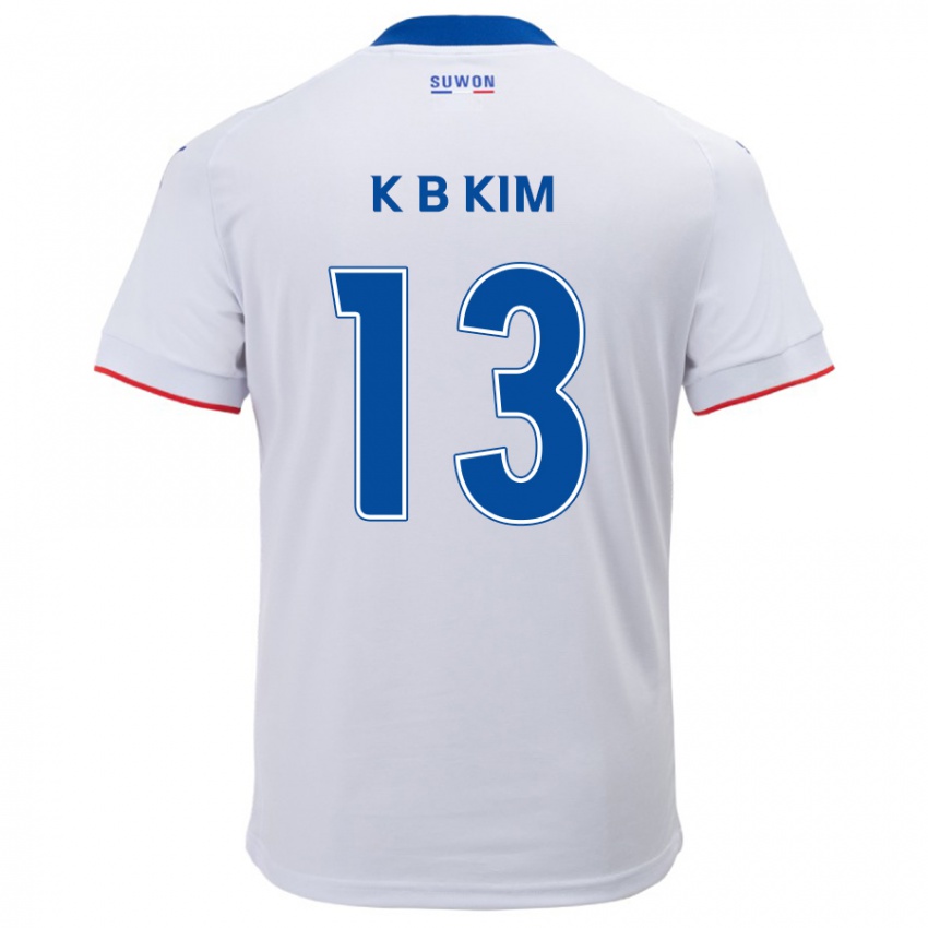 Kinder Bo-Kyung Kim #13 Weiß Blau Auswärtstrikot Trikot 2024/25 T-Shirt Belgien