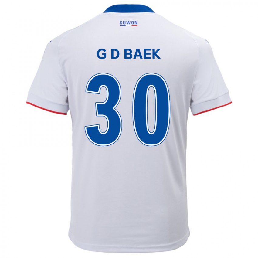 Kinder Dong-Gyu Baek #30 Weiß Blau Auswärtstrikot Trikot 2024/25 T-Shirt Belgien