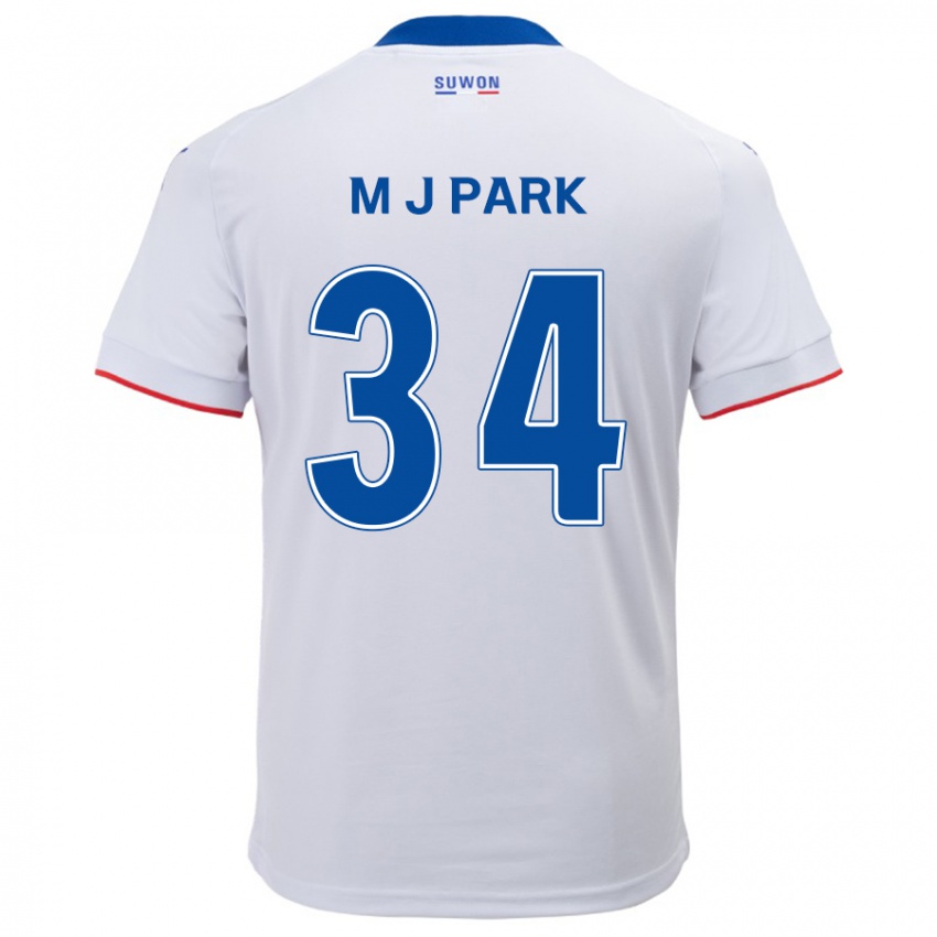 Kinder Ji-Min Park #34 Weiß Blau Auswärtstrikot Trikot 2024/25 T-Shirt Belgien