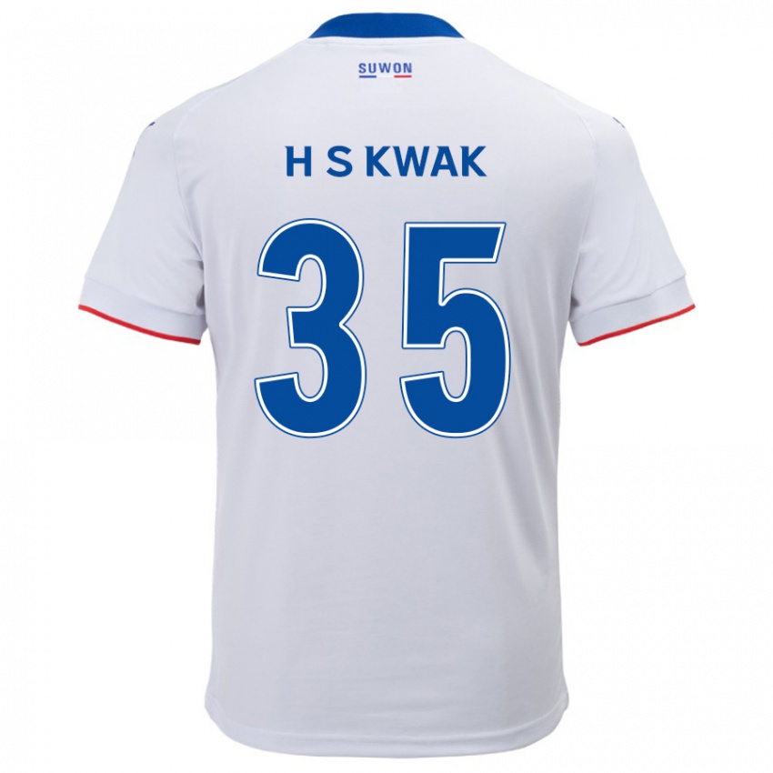 Kinder Sung-Hoon Kwak #35 Weiß Blau Auswärtstrikot Trikot 2024/25 T-Shirt Belgien