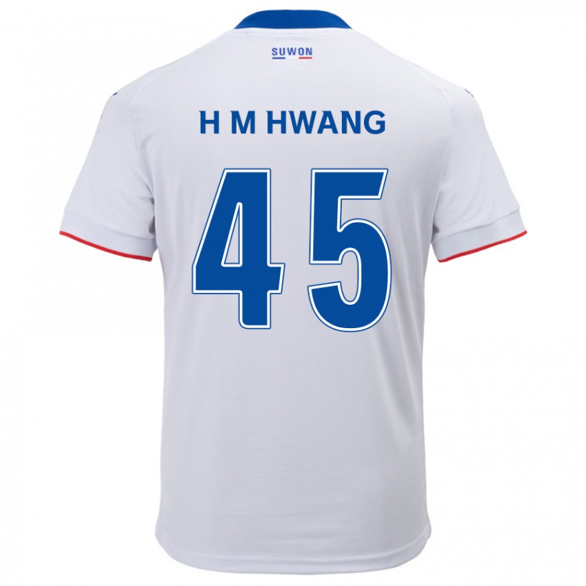 Kinder Myung-Hyun Hwang #45 Weiß Blau Auswärtstrikot Trikot 2024/25 T-Shirt Belgien