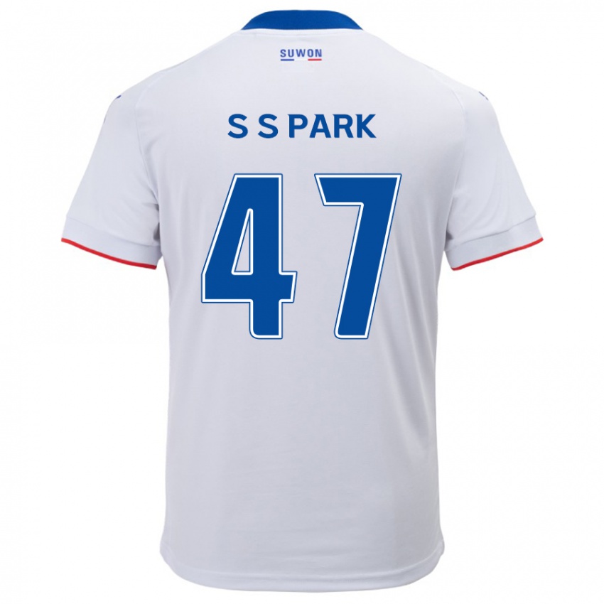 Kinder Seung-Soo Park #47 Weiß Blau Auswärtstrikot Trikot 2024/25 T-Shirt Belgien