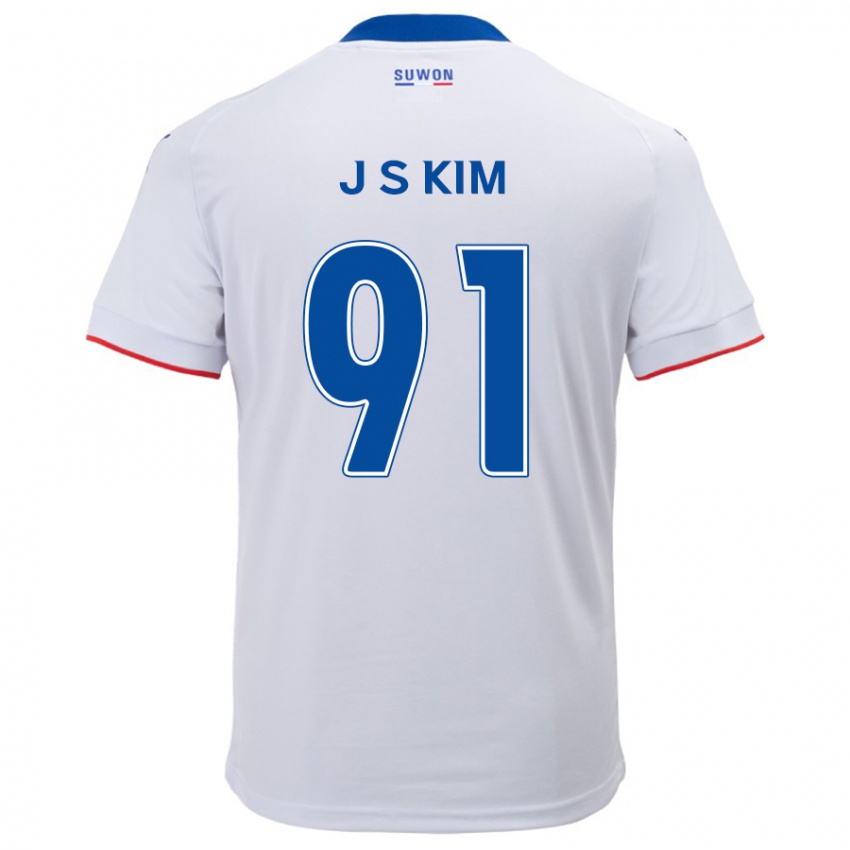 Kinder Seong-Ju Kim #91 Weiß Blau Auswärtstrikot Trikot 2024/25 T-Shirt Belgien