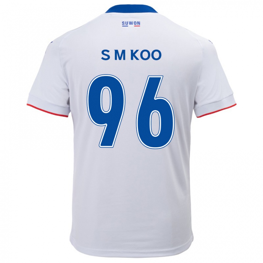 Kinder Min-Seo Koo #96 Weiß Blau Auswärtstrikot Trikot 2024/25 T-Shirt Belgien