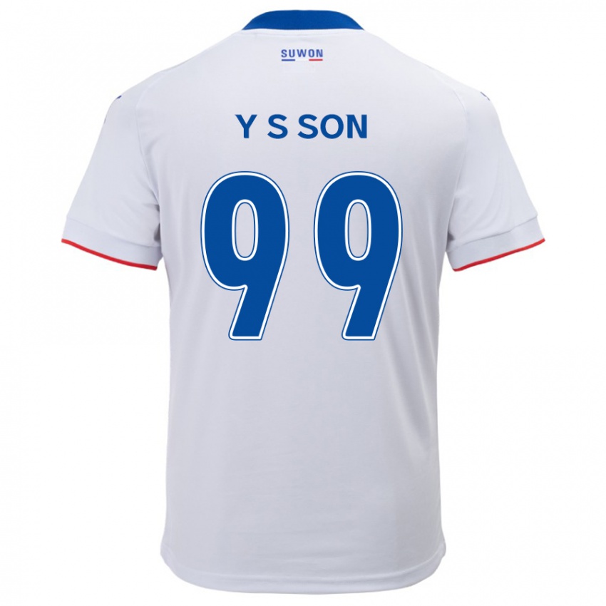 Kinder Suk-Yong Son #99 Weiß Blau Auswärtstrikot Trikot 2024/25 T-Shirt Belgien